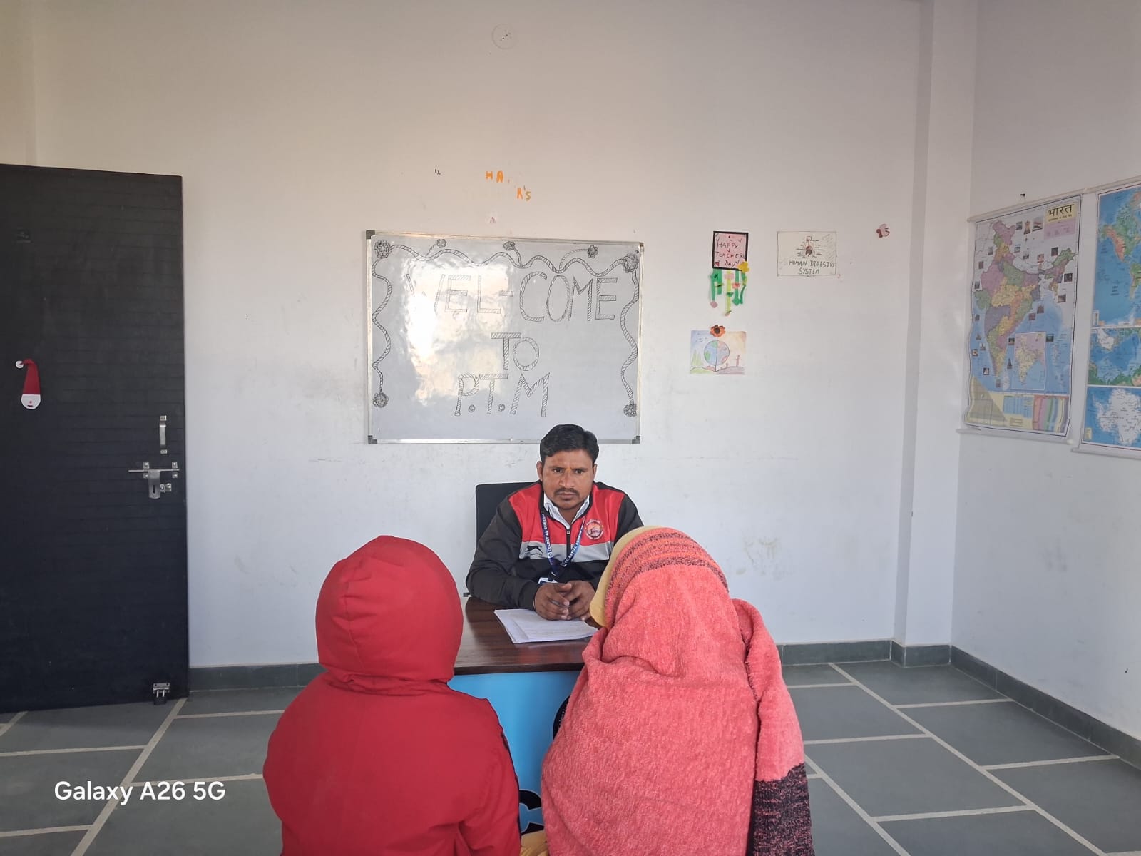 Archery coach guiding a student